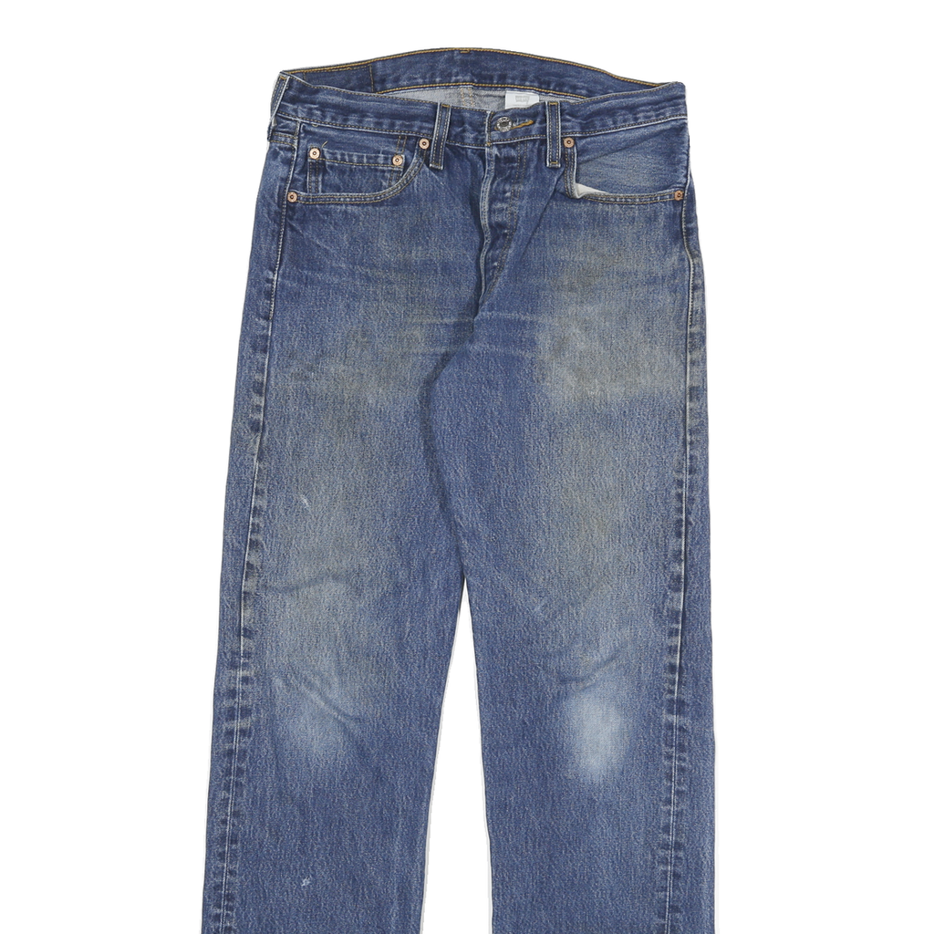 LEVI'S Mens Slim Blue Denim Straight Medium W30 L33 Jeans Zip Closure