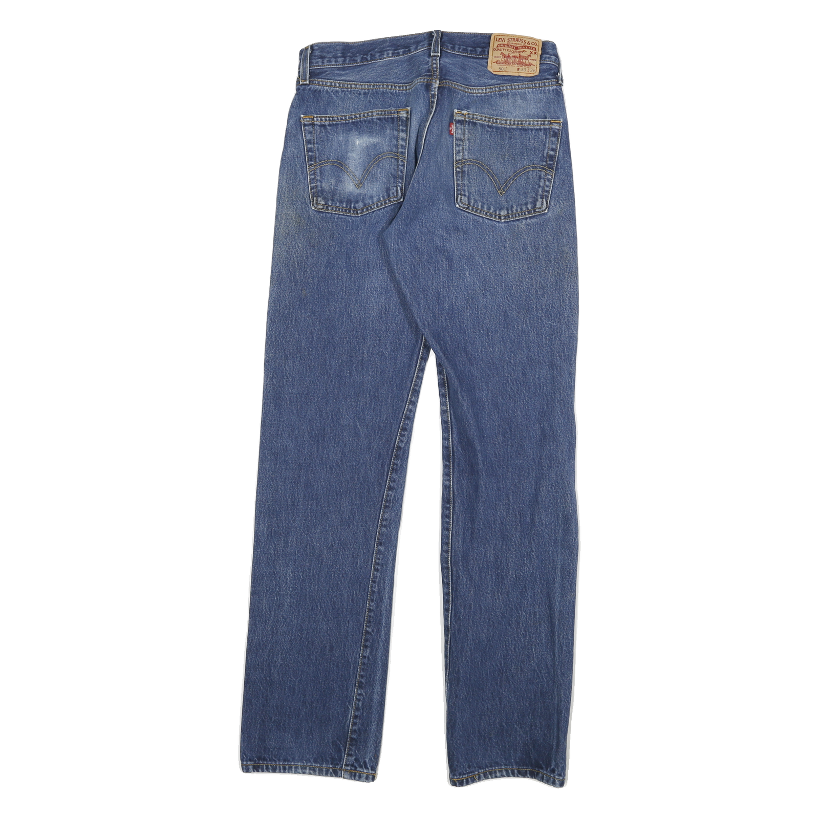 LEVI'S Mens Slim Blue Denim Straight Medium W30 L33 Jeans Zip Closure