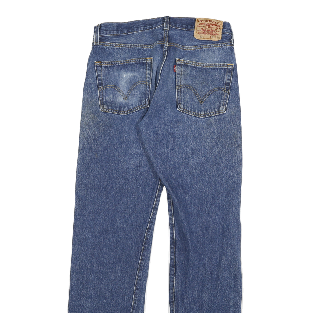 LEVI'S Mens Slim Blue Denim Straight Medium W30 L33 Jeans Zip Closure