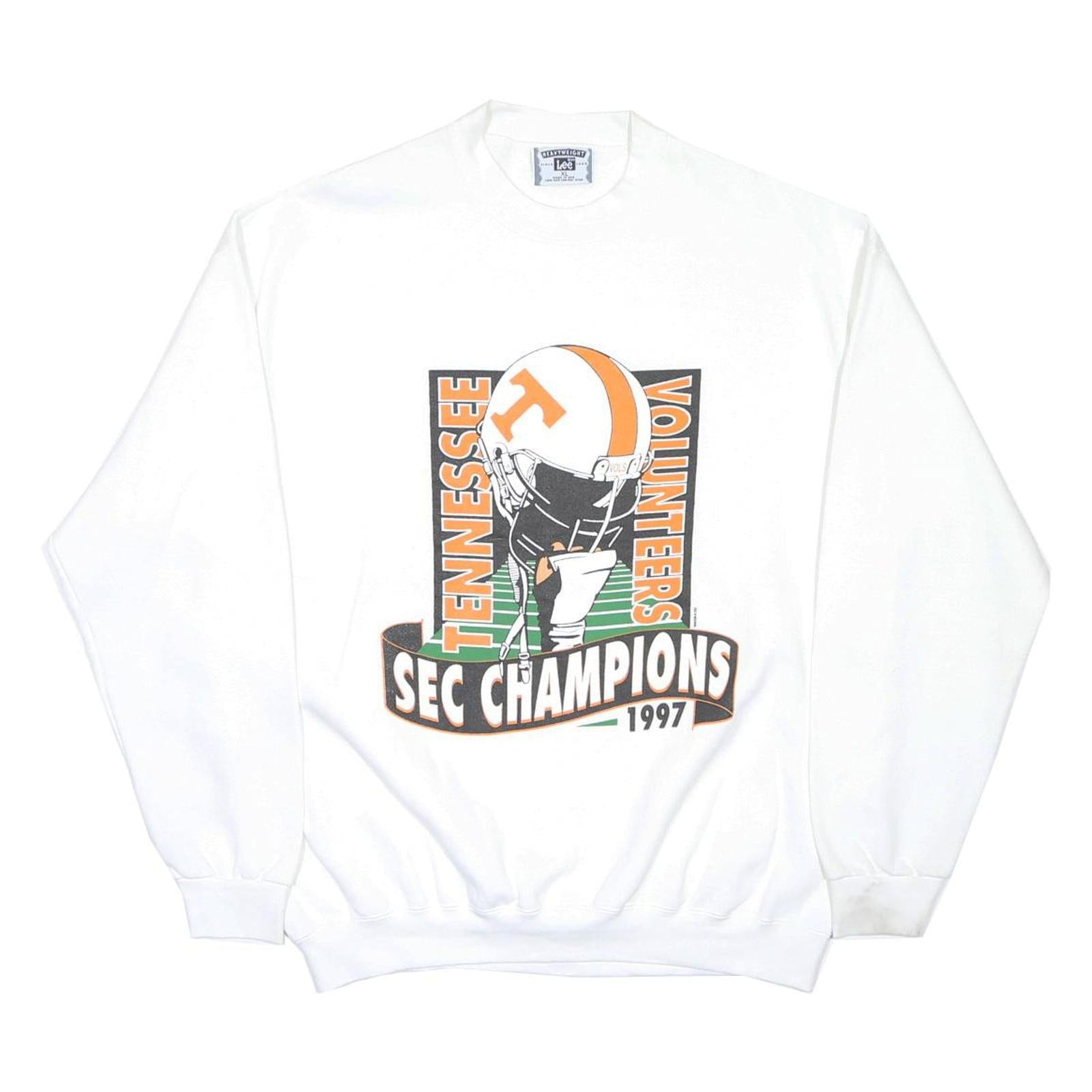 LEE Mens White Tennessee Volunteers SEC Champions 1997 Crew Neck XL Sweatshirt