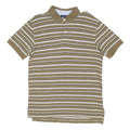 TOMMY HILFIGER Mens Beige Striped Short Sleeve Polo Shirt L Casual Cotton Blend