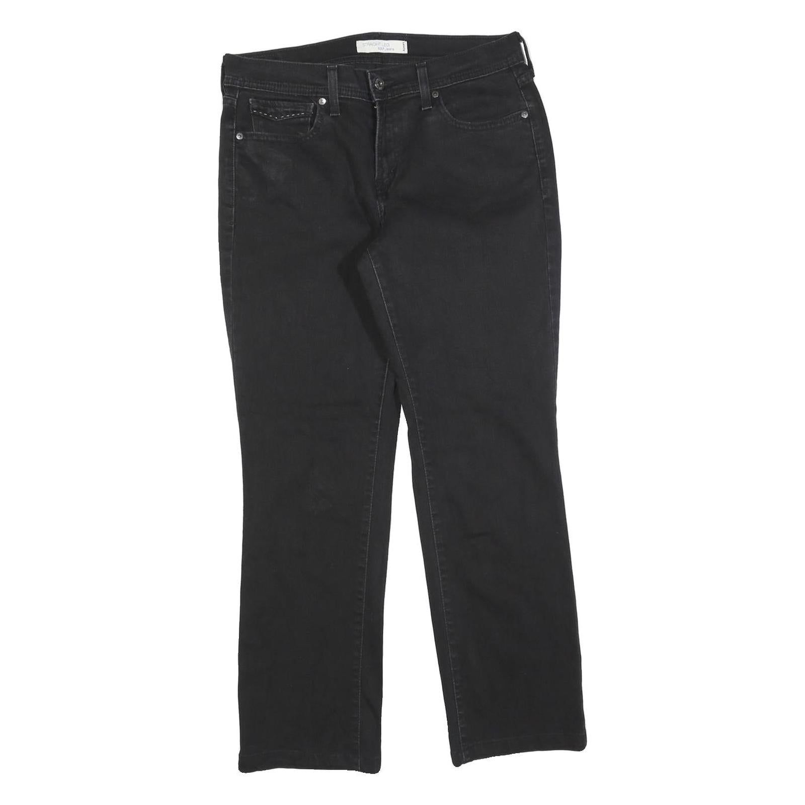 LEVI'S 505 Womens Jeans Black Regular Straight Denim W30 L28 Classic Fit