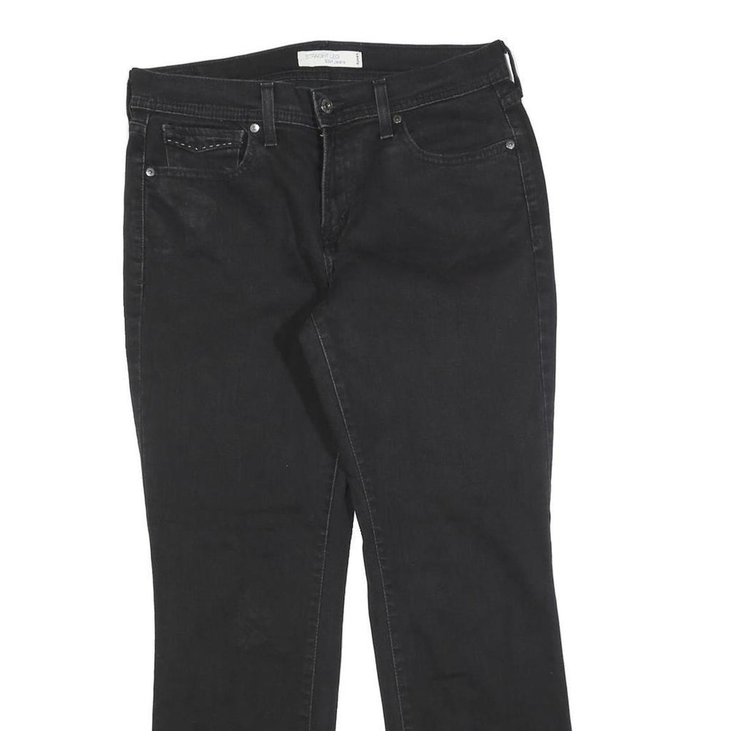 LEVI'S 505 Womens Jeans Black Regular Straight Denim W30 L28 Classic Fit