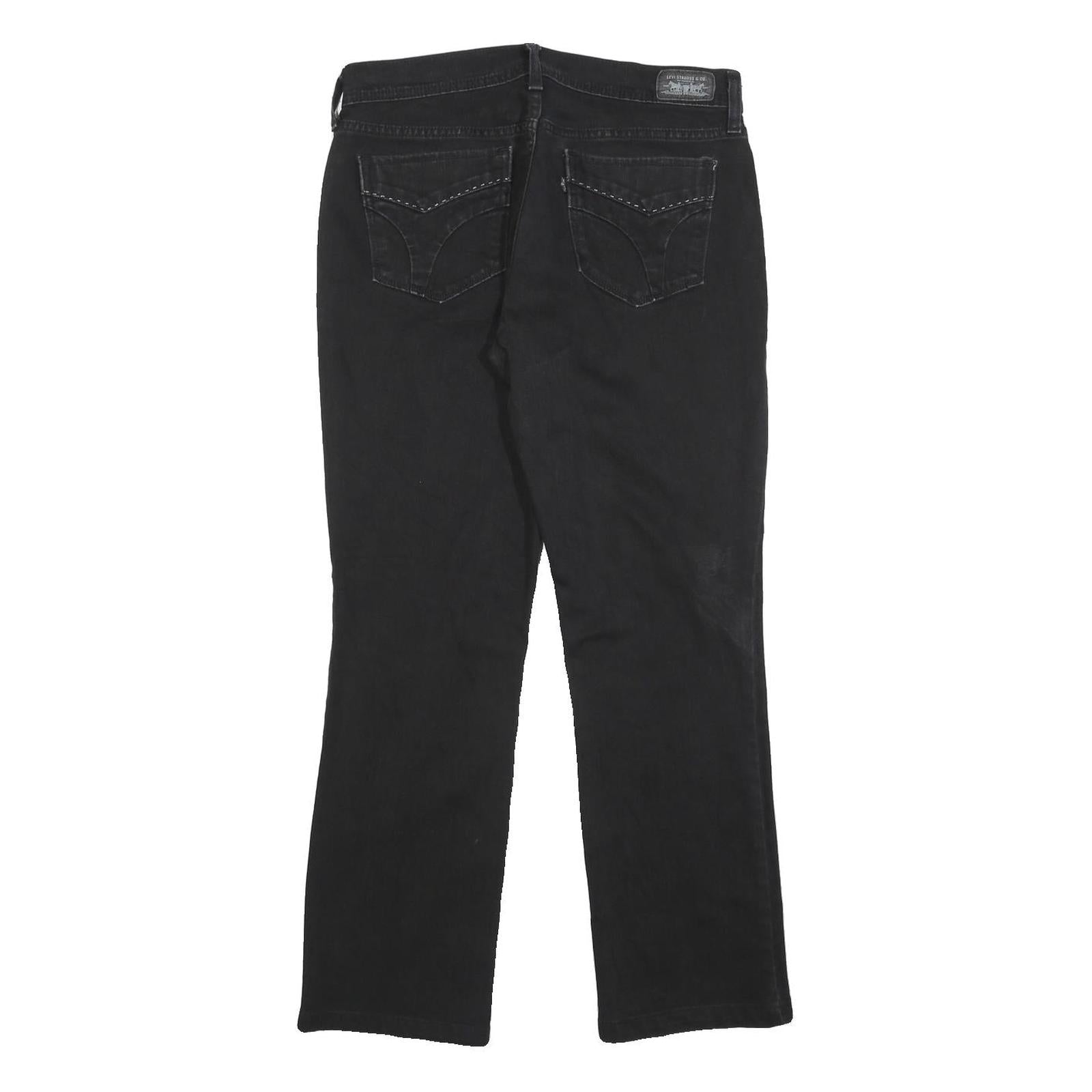 LEVI'S 505 Womens Jeans Black Regular Straight Denim W30 L28 Classic Fit