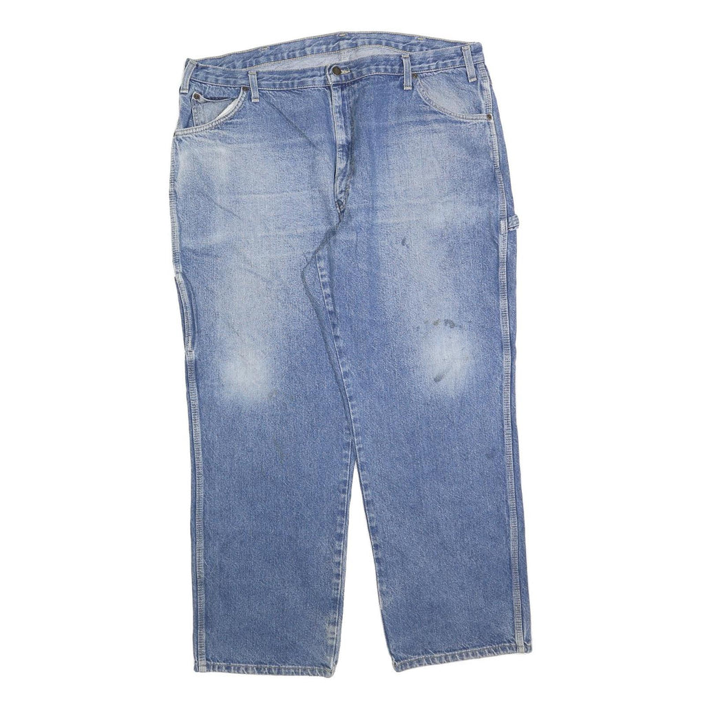 DICKIES Mens Regular Fit Blue Denim Jeans W40 L30 Zip Closure Comfort Workwear