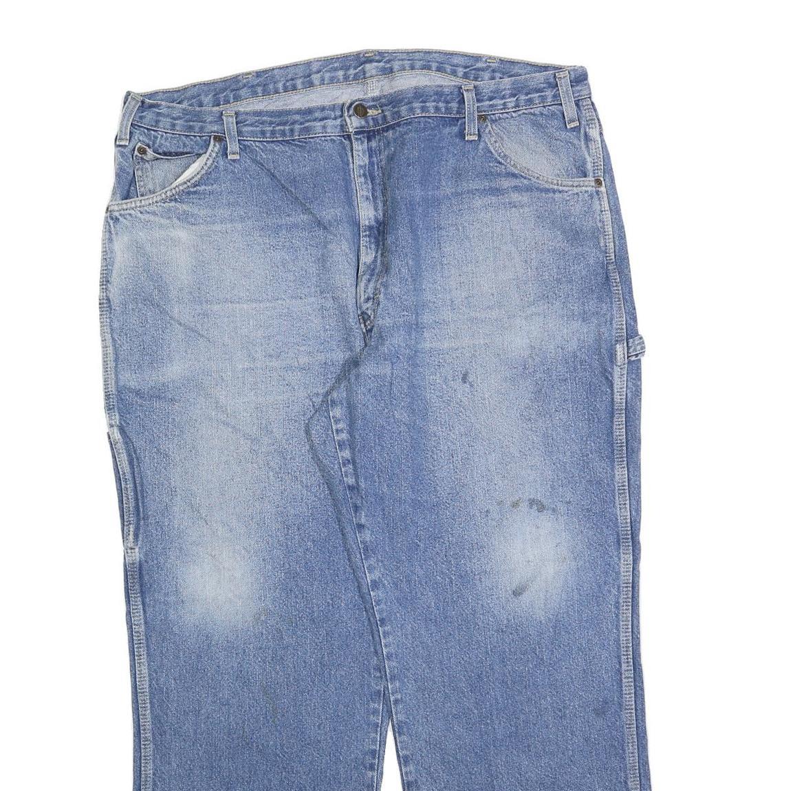 DICKIES Mens Regular Fit Blue Denim Jeans W40 L30 Zip Closure Comfort Workwear