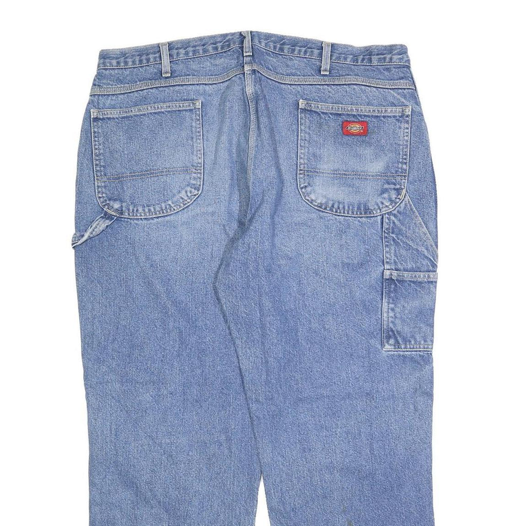 DICKIES Mens Regular Fit Blue Denim Jeans W40 L30 Zip Closure Comfort Workwear