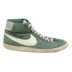 NIKE Blazer Mens Ankle Trainers Green & White Suede UK 10 Classic Retro Style