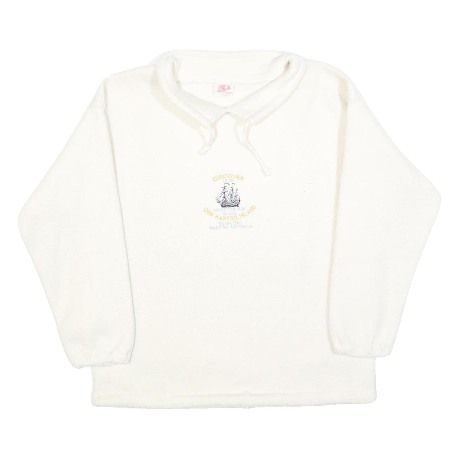 Womens White Plain Pullover Jumper Crew Neck Basic Knit Size S Casual Soft