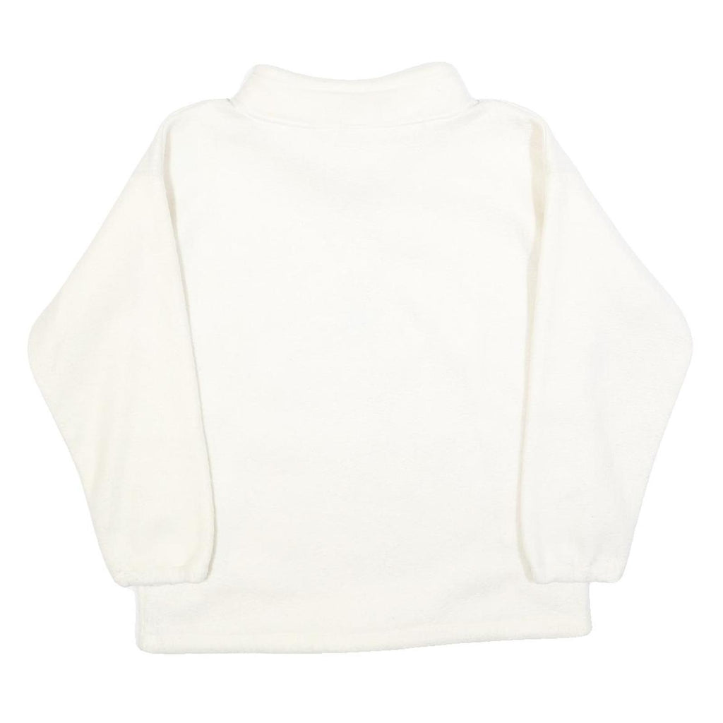 Womens White Plain Pullover Jumper Crew Neck Basic Knit Size S Casual Soft