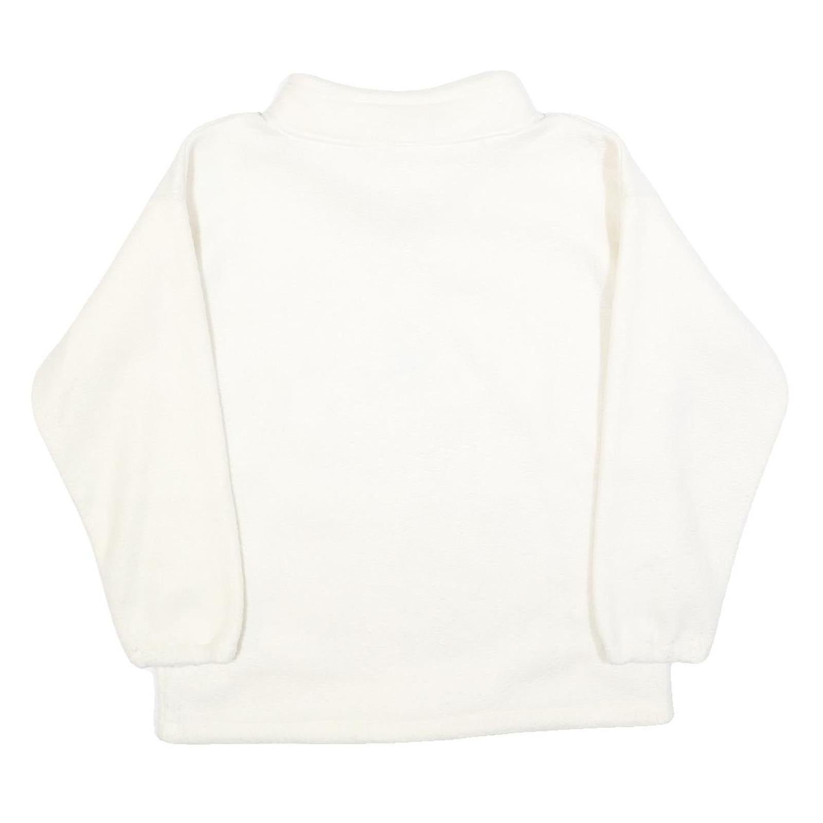 Womens White Plain Pullover Jumper Crew Neck Basic Knit Size S Casual Soft