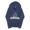 ADIDAS Womens Navy Blue Hoodie XS Cotton Blend Casual Sweatshirt