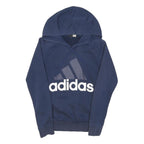 ADIDAS Womens Navy Blue Hoodie XS Cotton Blend Casual Sweatshirt