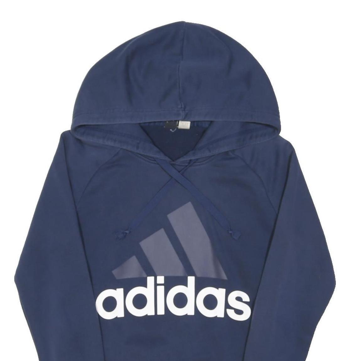 ADIDAS Womens Navy Blue Hoodie XS Cotton Blend Casual Sweatshirt