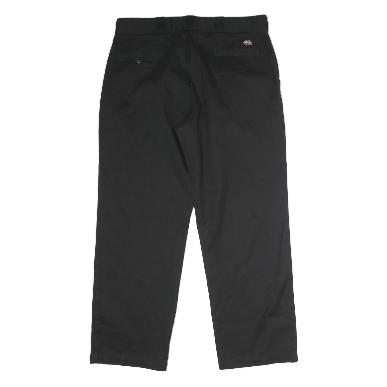 DICKIES Mens Cotton Black Regular Straight Trousers W30 L33 Workwear Zip Closure