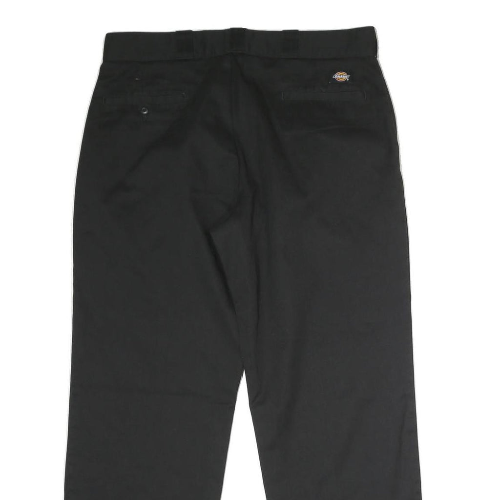 DICKIES Mens Cotton Black Regular Straight Trousers W30 L33 Workwear Zip Closure