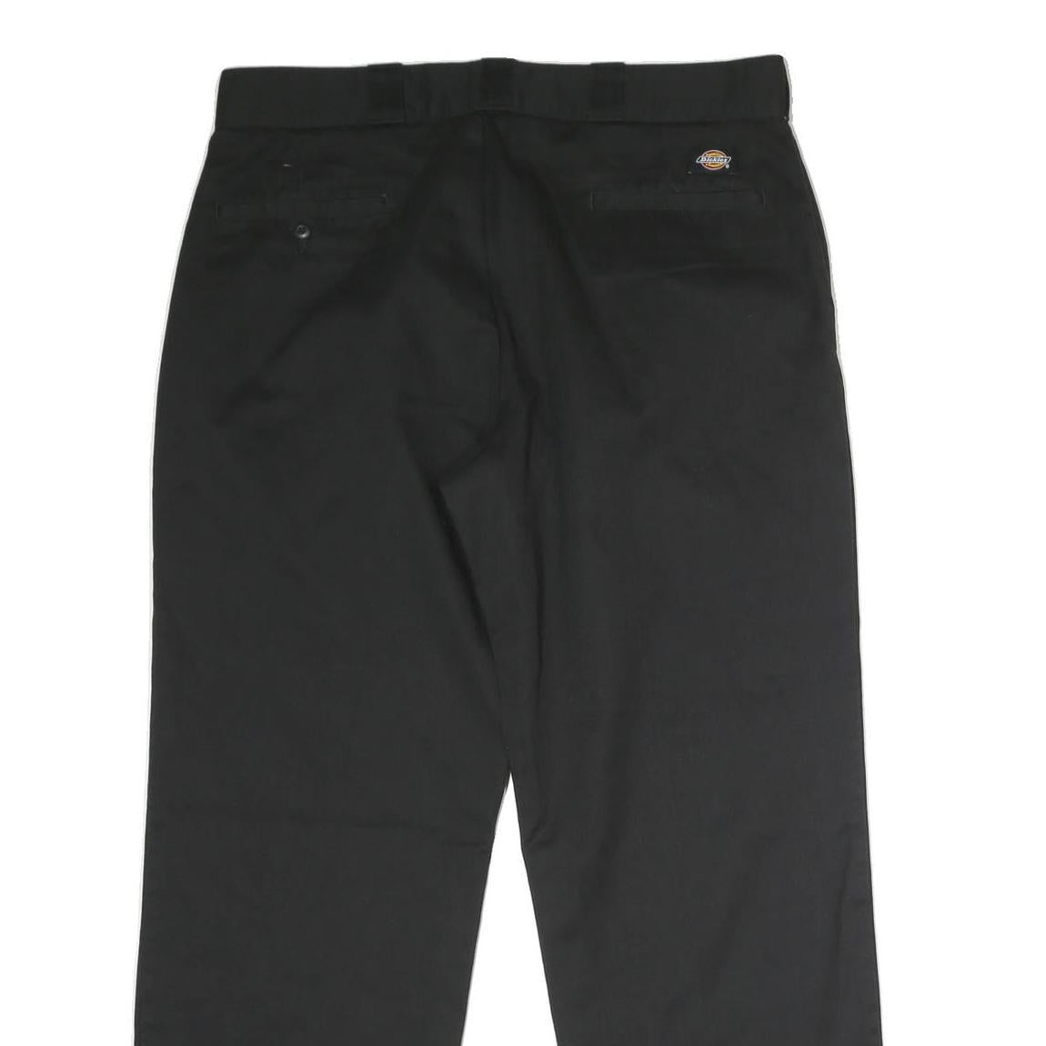DICKIES Mens Cotton Black Regular Straight Trousers W30 L33 Workwear Zip Closure