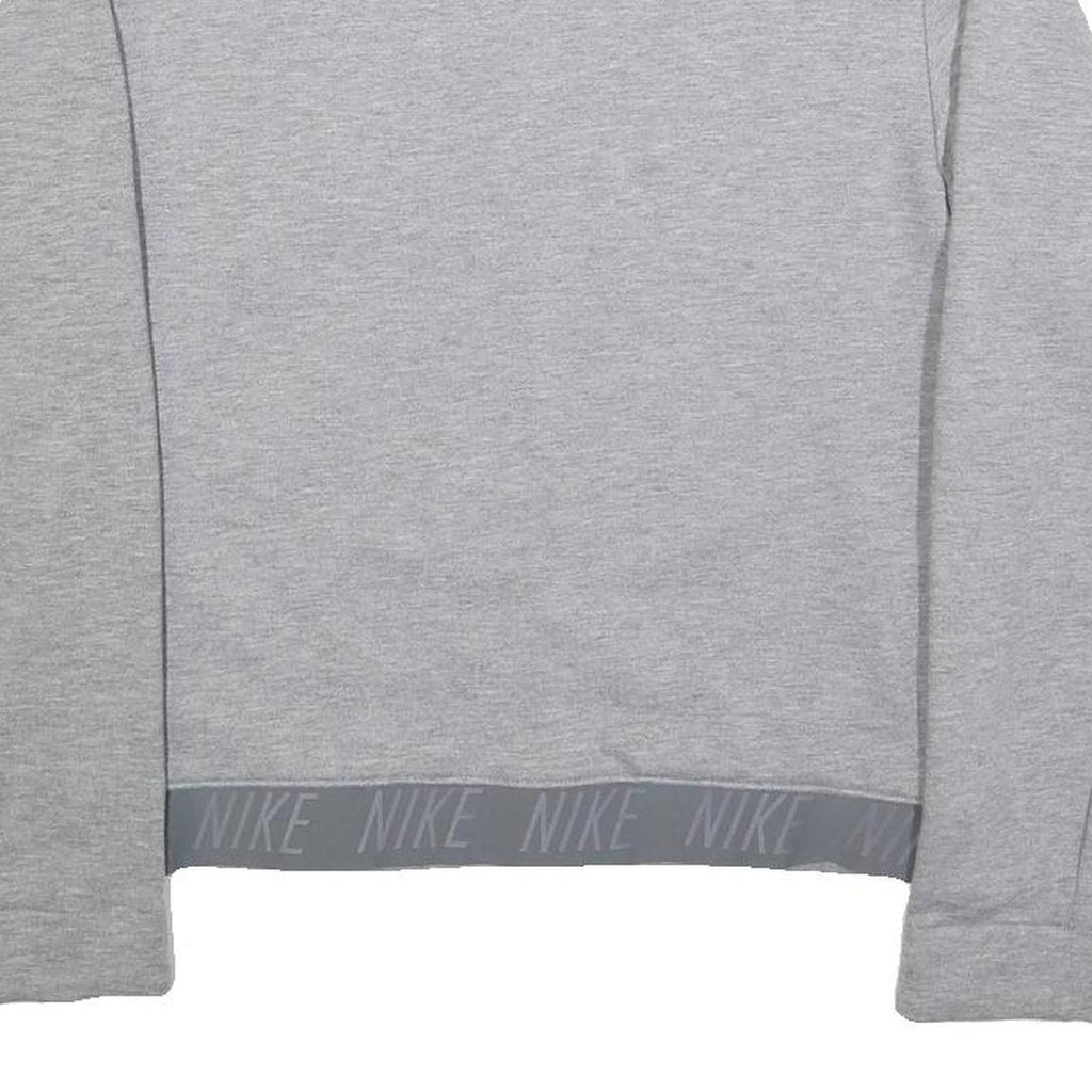 NIKE Womens Grey Sweatshirt Crew Neck S Cotton Blend Pullover Athletic