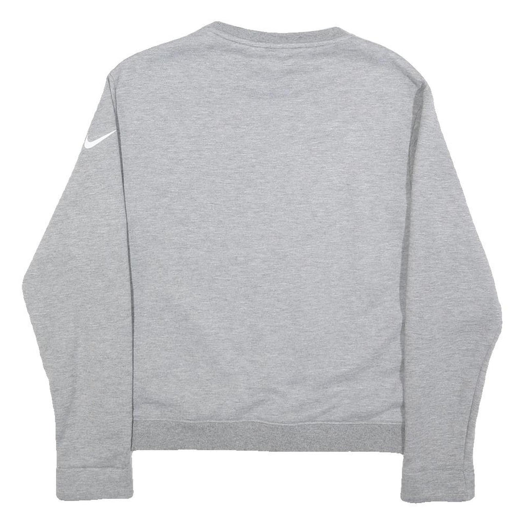 NIKE Womens Grey Sweatshirt Crew Neck S Cotton Blend Pullover Athletic
