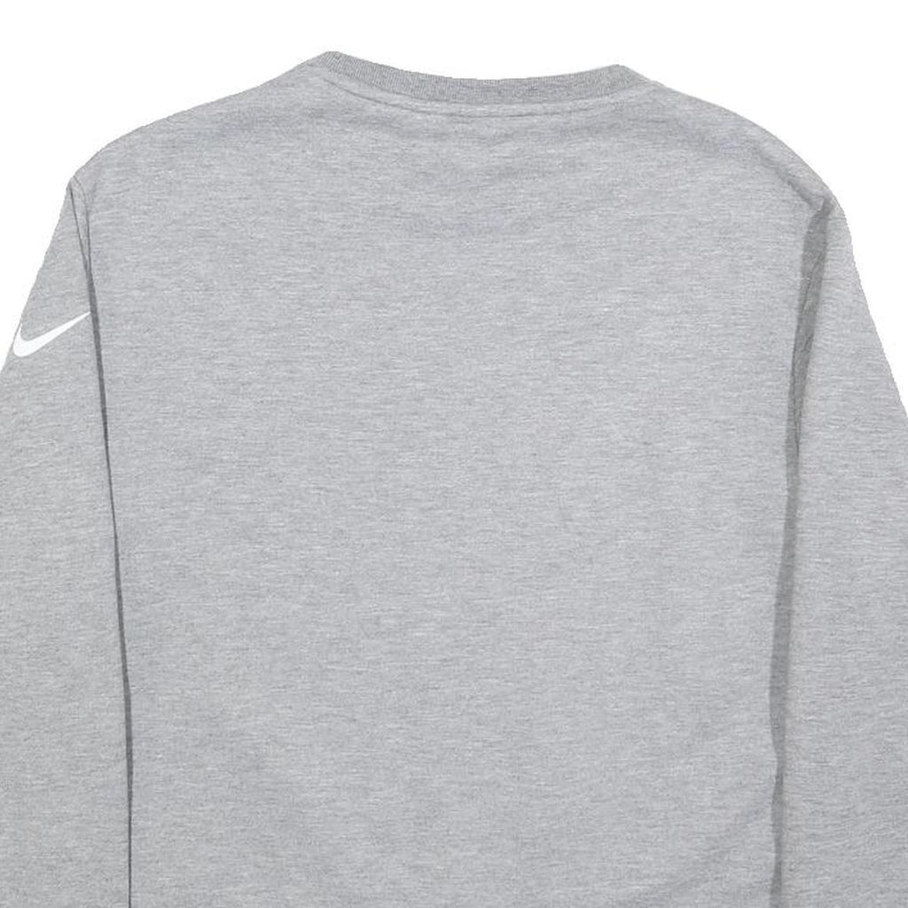 NIKE Womens Grey Sweatshirt Crew Neck S Cotton Blend Pullover Athletic