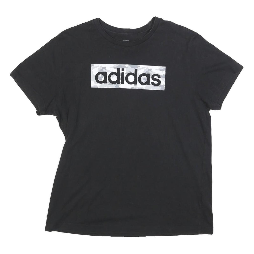 ADIDAS Womens Black Graphic T-Shirt M Short Sleeve Crew Neck Casual Sport