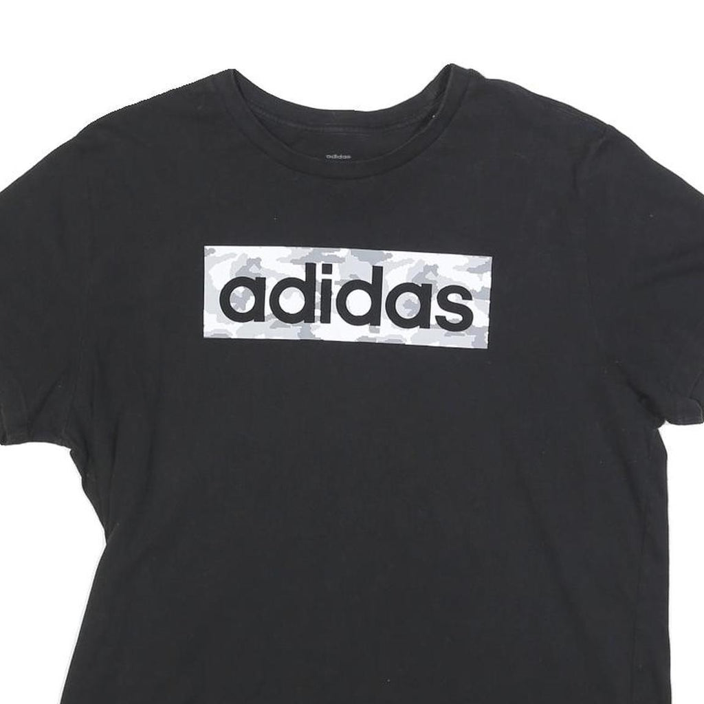ADIDAS Womens Black Graphic T-Shirt M Short Sleeve Crew Neck Casual Sport