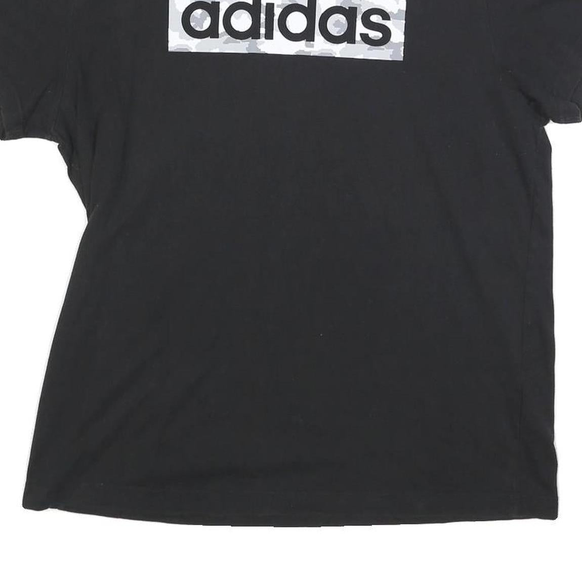 ADIDAS Womens Black Graphic T-Shirt M Short Sleeve Crew Neck Casual Sport