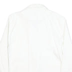 TOMMY HILFIGER Womens White Cotton Blend Button Jacket L Plain Button Pocket