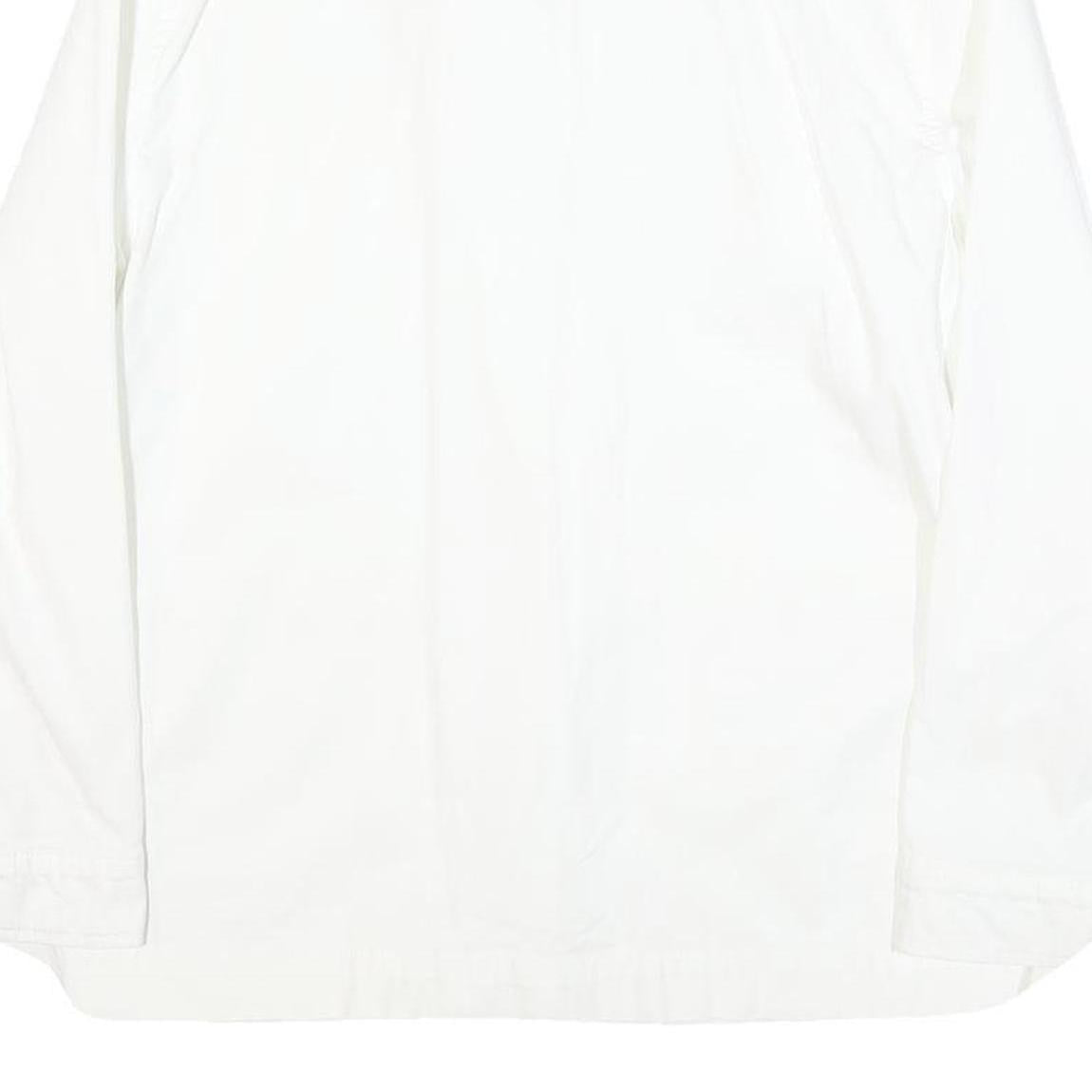 TOMMY HILFIGER Womens White Cotton Blend Button Jacket L Plain Button Pocket