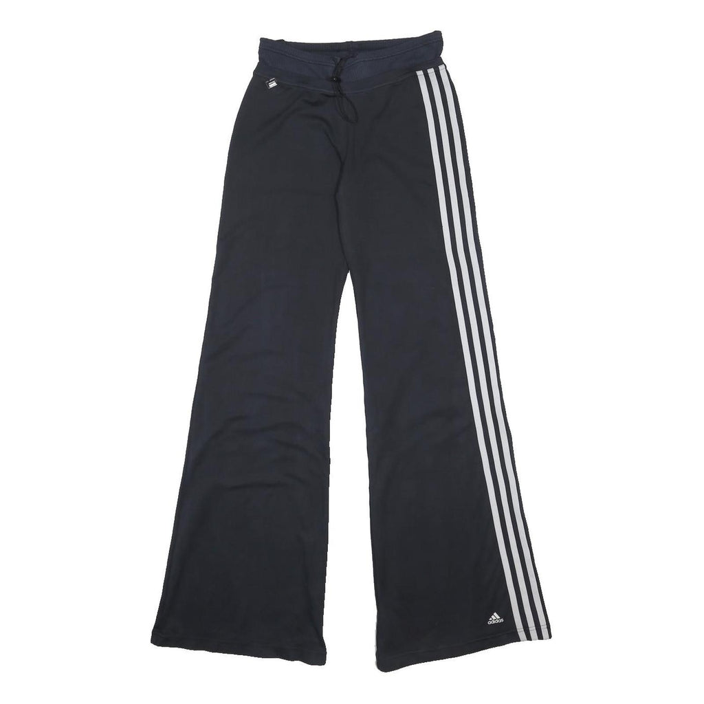 ADIDAS Womens Joggers Black & White Regular Flared UK 10 W24 L33