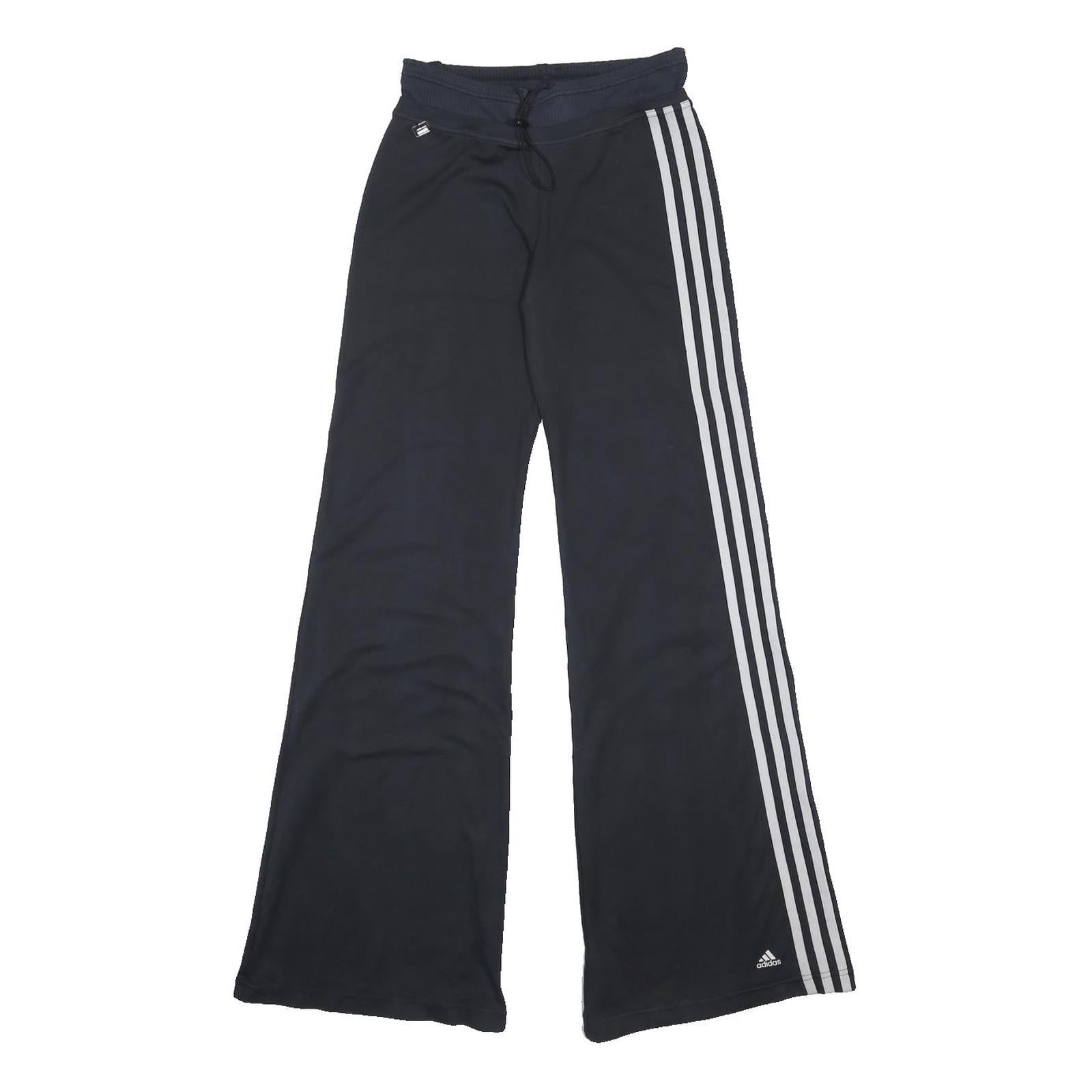 ADIDAS Womens Joggers Black & White Regular Flared UK 10 W24 L33