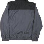 REEBOK Mens Black & Grey Jacket L Polyester Blend Zip Hooded Sportswear