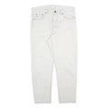 CARHARTT Mens Jeans White Relaxed Straight Denim W36 L30 Workwear Durable Zip