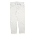 CARHARTT Mens Jeans White Relaxed Straight Denim W36 L30 Workwear Durable Zip