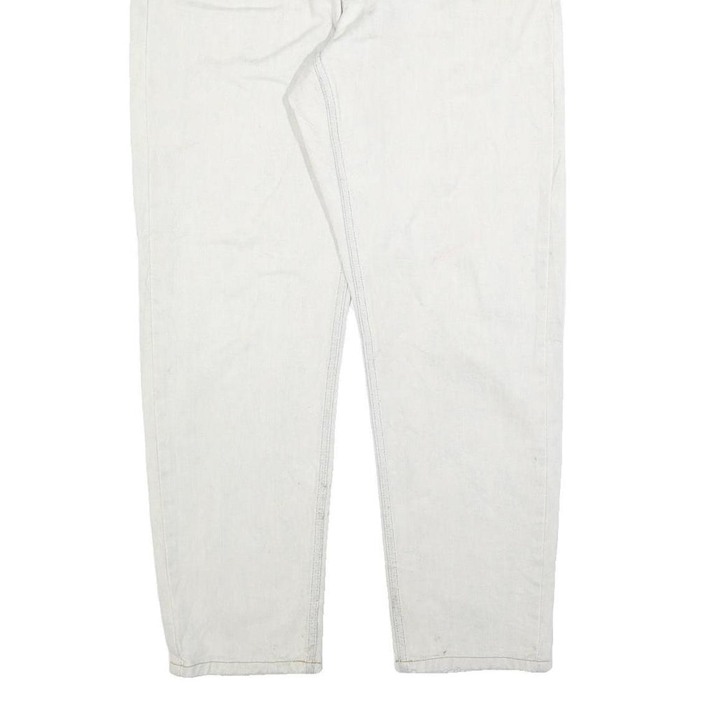 CARHARTT Mens Jeans White Relaxed Straight Denim W36 L30 Workwear Durable Zip