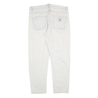 CARHARTT Mens Jeans White Relaxed Straight Denim W36 L30 Workwear Durable Zip