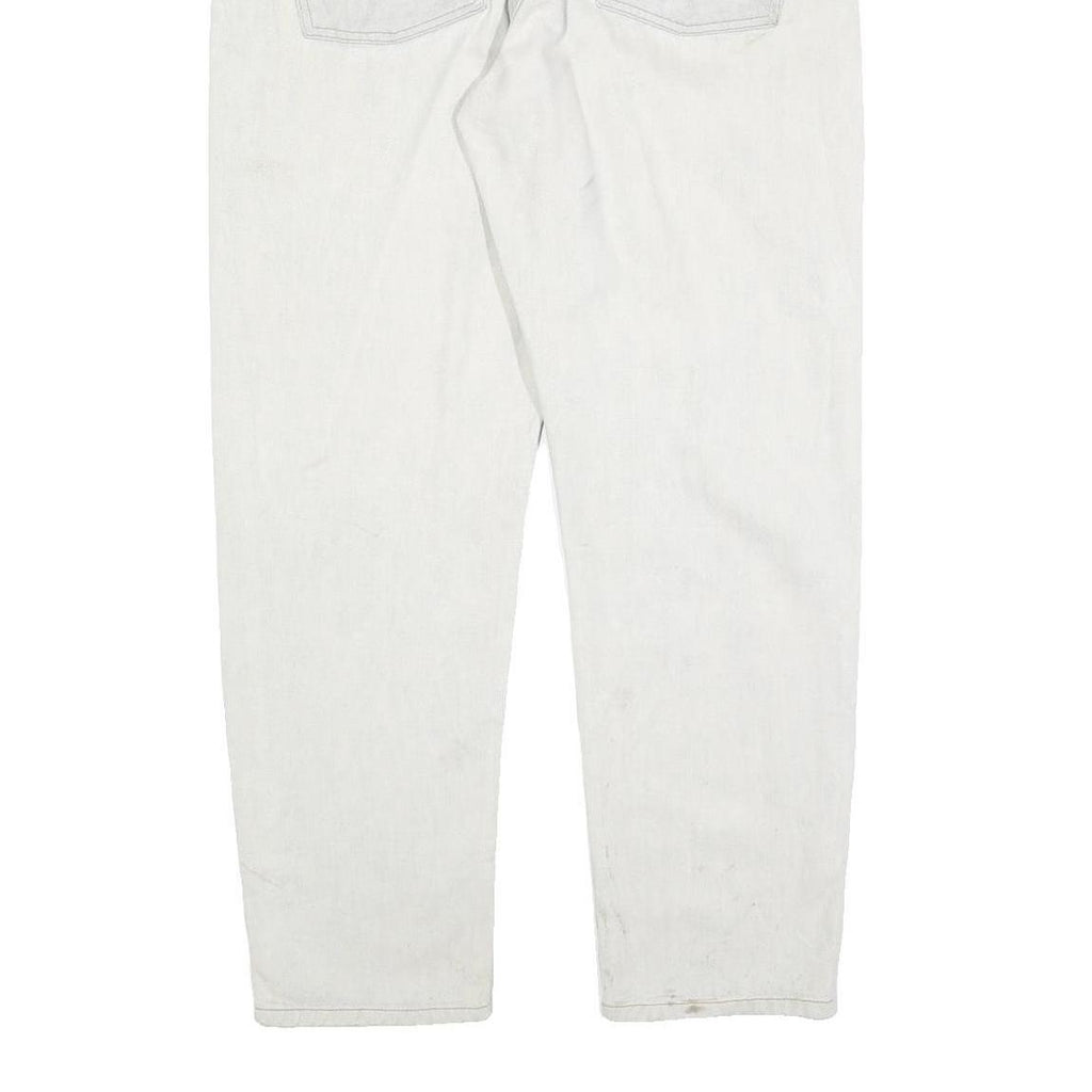 CARHARTT Mens Jeans White Relaxed Straight Denim W36 L30 Workwear Durable Zip