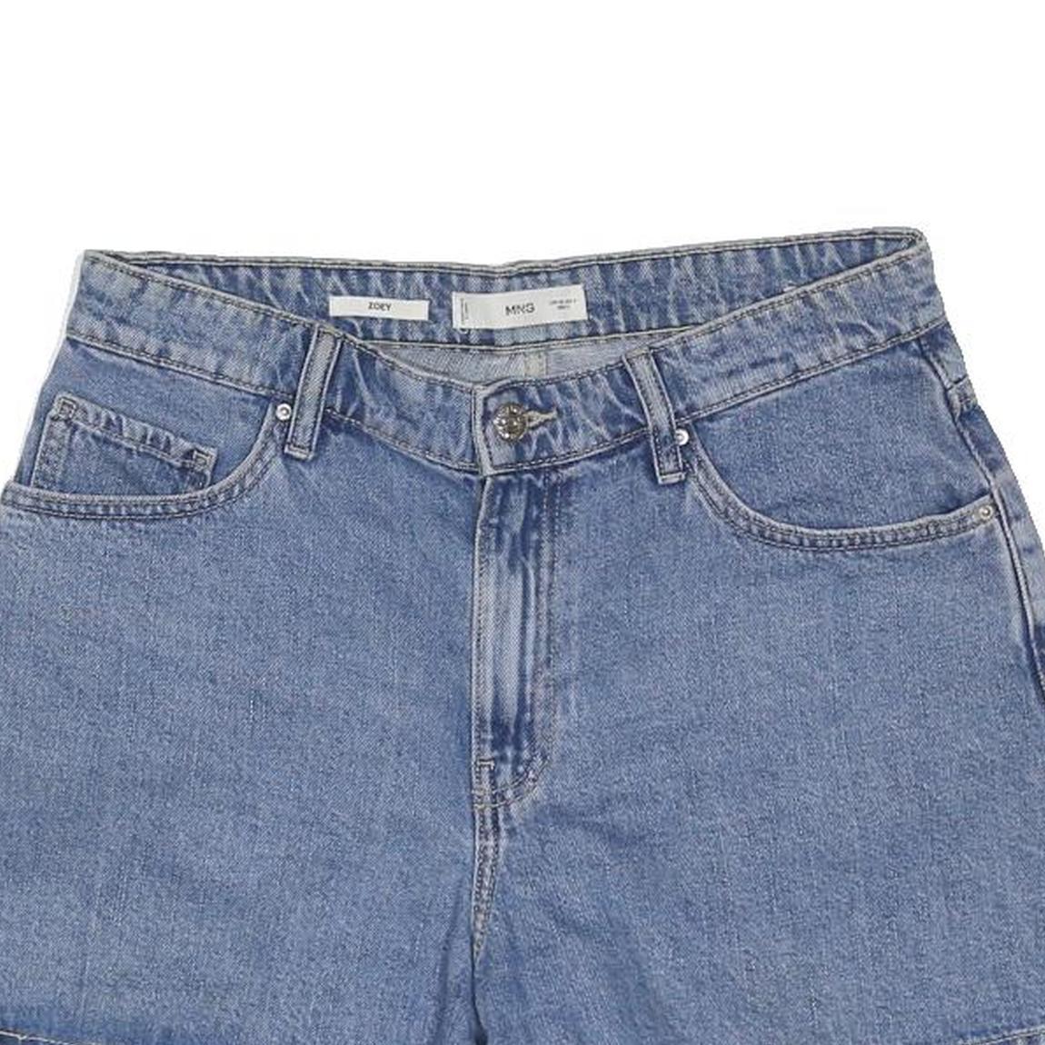 MNG Womens Shorts Blue Denim Casual S W30 Summer Outfit
