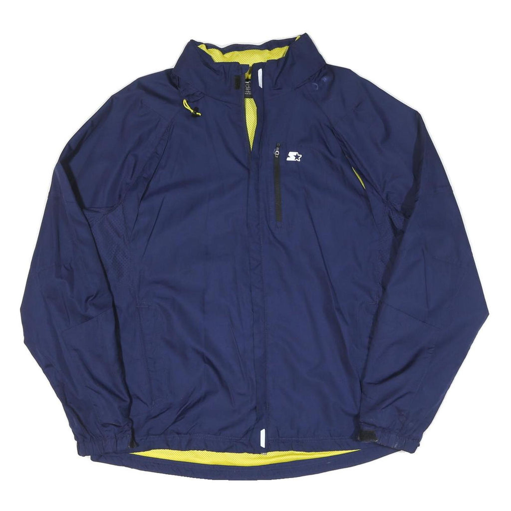 STARTER Mens Blue Polyester Blend Track Jacket L Zip Athletic Casual Sport