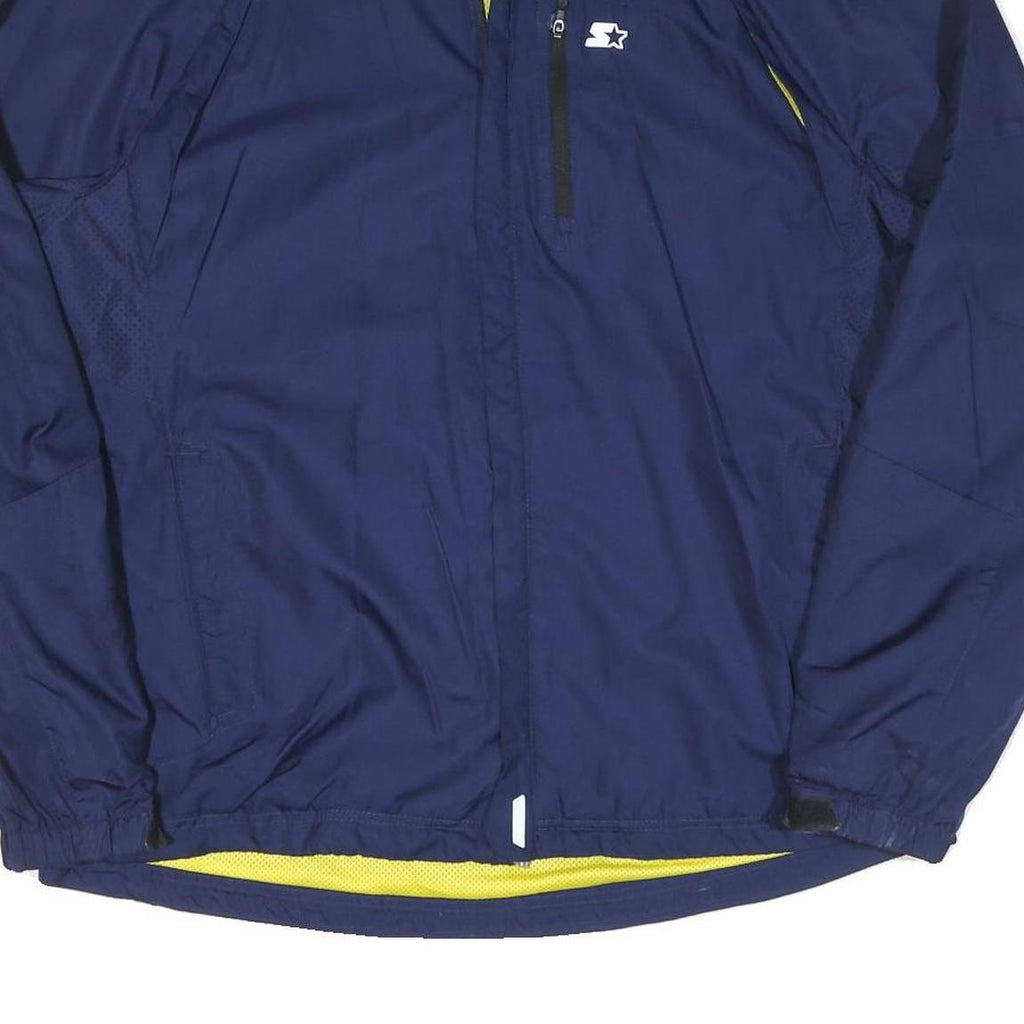STARTER Mens Blue Polyester Blend Track Jacket L Zip Athletic Casual Sport
