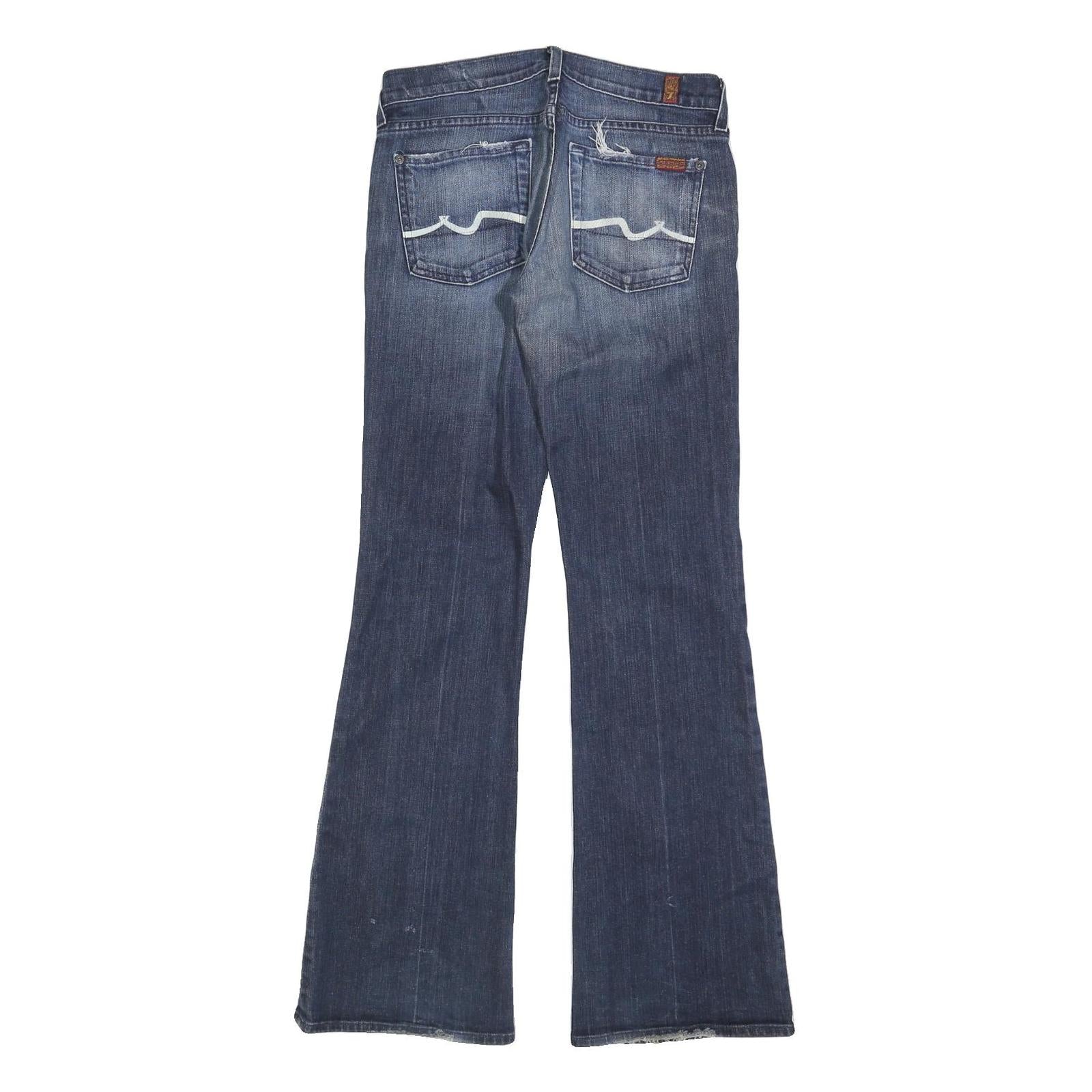 7 FOR ALL MANKIND Womens Jeans Blue Slim Flared Denim Medium W28 L32 Stylish