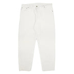 CARHARTT WIP Mens Cotton White Relaxed Straight Trousers W40 L32 Casual Workwear
