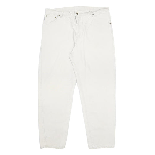 CARHARTT WIP Mens Cotton White Relaxed Straight Trousers W40 L32 Casual Workwear