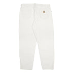 CARHARTT WIP Mens Cotton White Relaxed Straight Trousers W40 L32 Casual Workwear