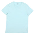 POLO RALPH LAUREN Womens Light Blue & Yellow Pocket T-Shirt S Short Sleeve Crew