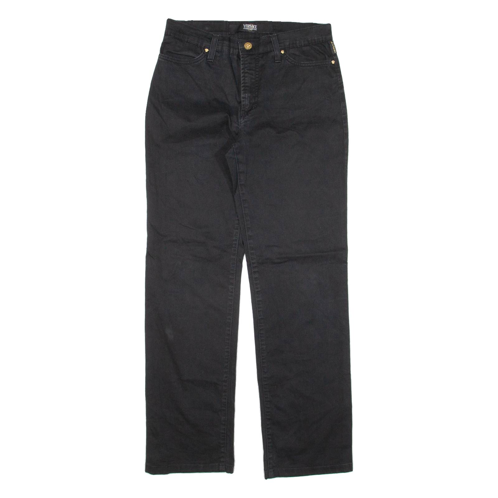 VERSACE JEANS Womens Trousers Black Regular Straight W29 L28