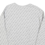 CHAMPION REVERSE WEAVE Mens Grey All Over Logo Crew Neck M Cotton Sweatshirt