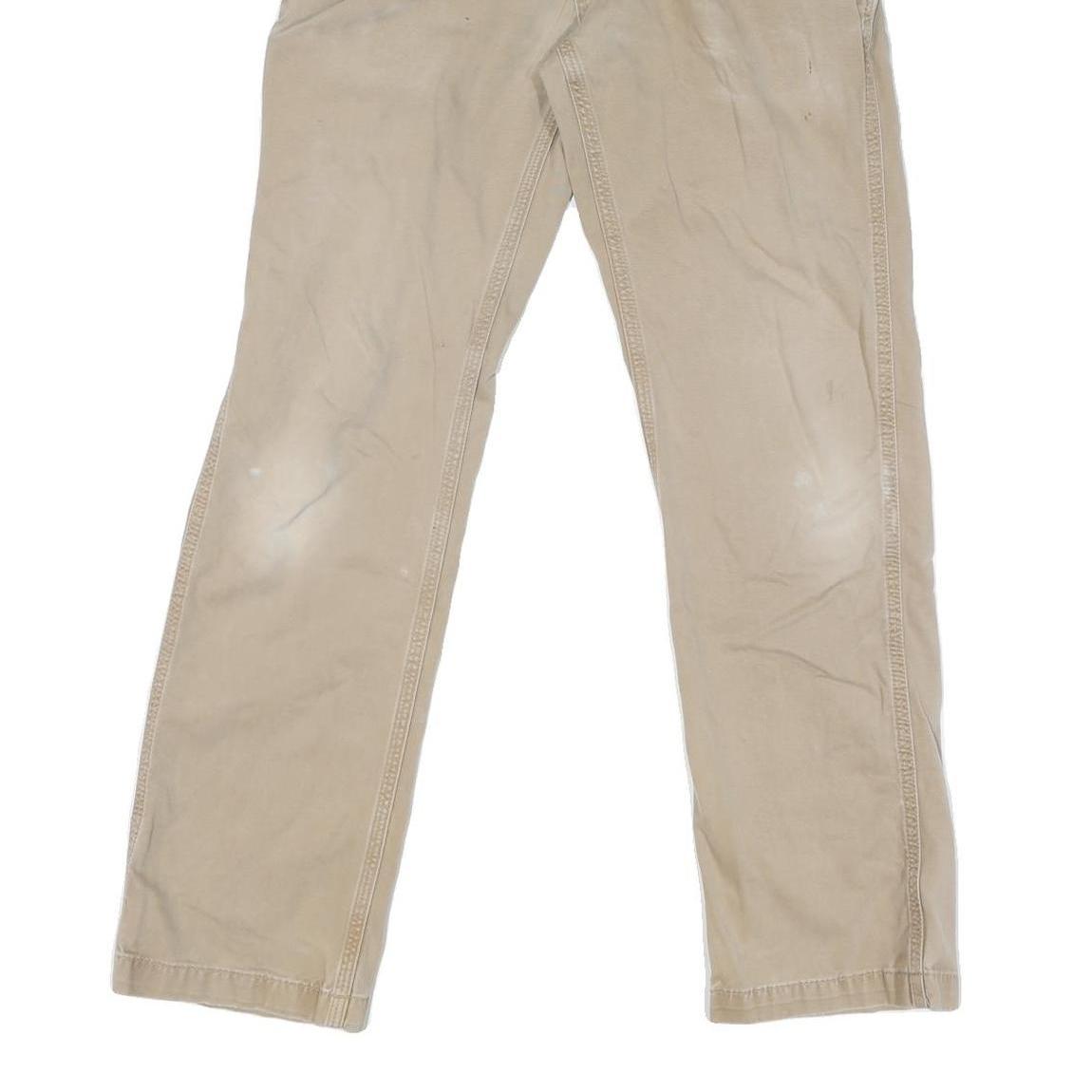 CARHARTT Mens Cotton Blend Beige Regular Leg Trousers W31 L31 Workwear Zip