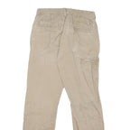 CARHARTT Mens Cotton Blend Beige Regular Leg Trousers W31 L31 Workwear Zip