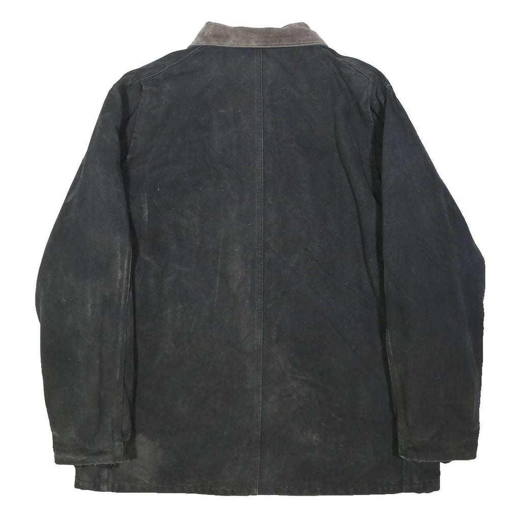 CARHARTT Mens Black & Brown Workwear Jacket 2XL Cotton Canvas Durable Zip